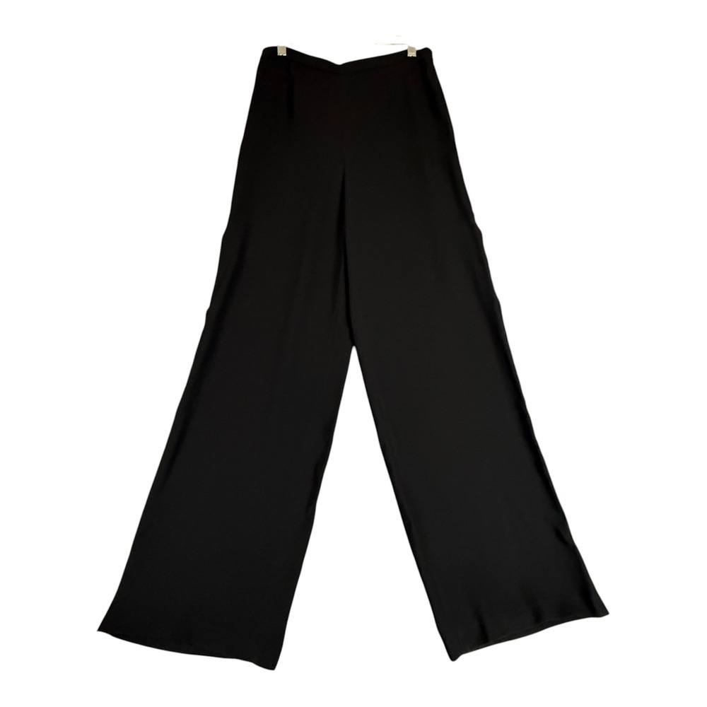 BCBGMAXAZRIA Mitchel Wide Leg Pants Womens 0 Black High Rise Dress Trousers
